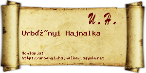 Urbányi Hajnalka névjegykártya