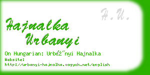 hajnalka urbanyi business card